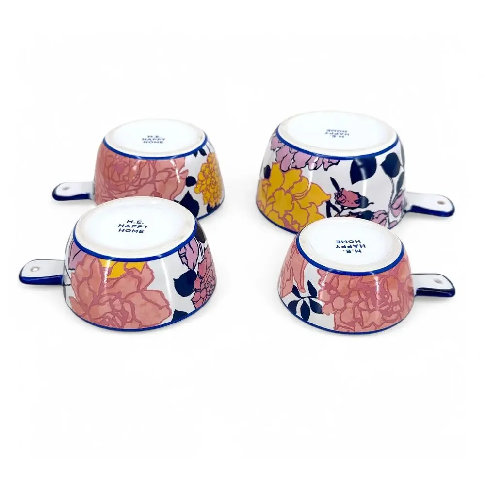 Margot Elena Nested Ceramic Measuring Cups Autumn Floral Set of 4